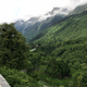 Lookout from Mesocco castle on a highway pass tunnel entrance